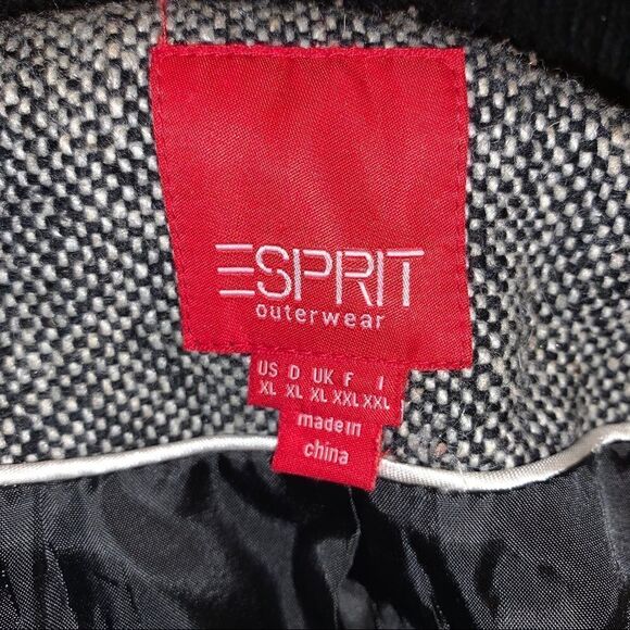 Esprit Houndstooth Wool Trench Coat - Picture 6 of 6